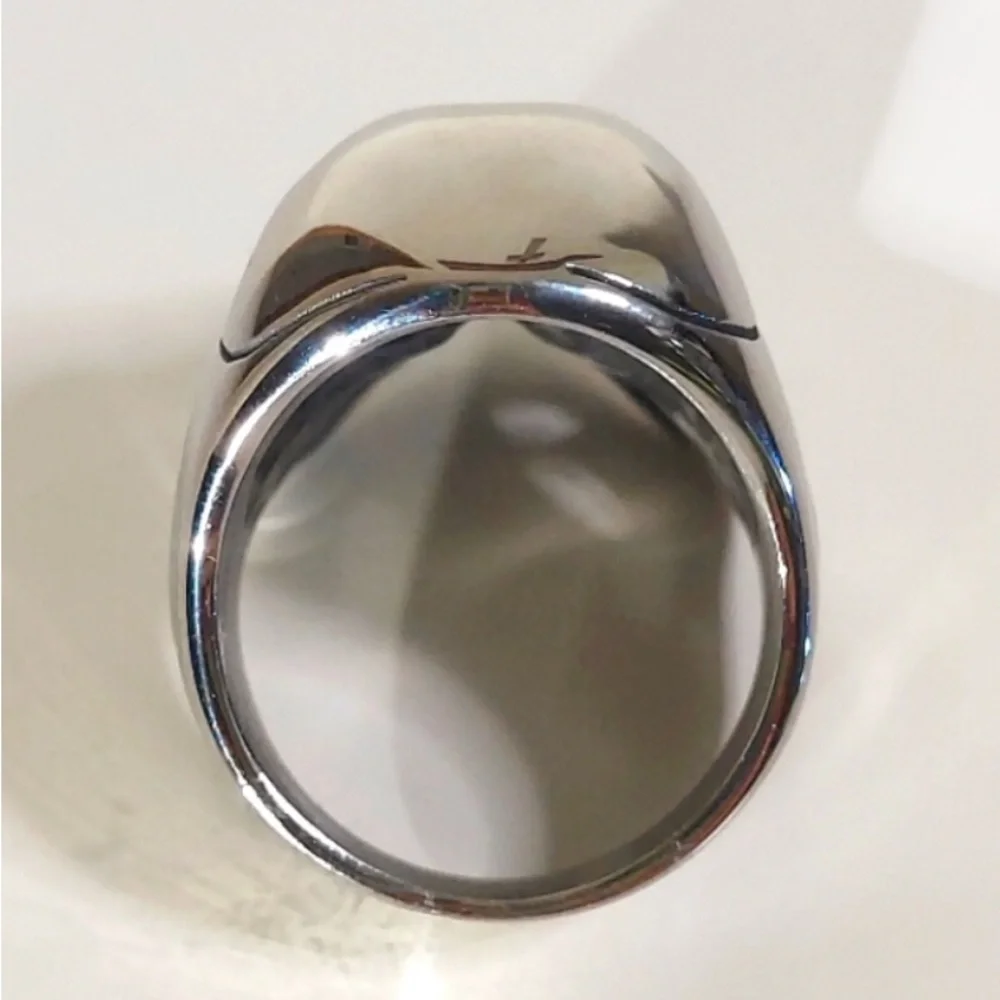 Silver plated skull skeleton men’s ring‎ size 11 new
